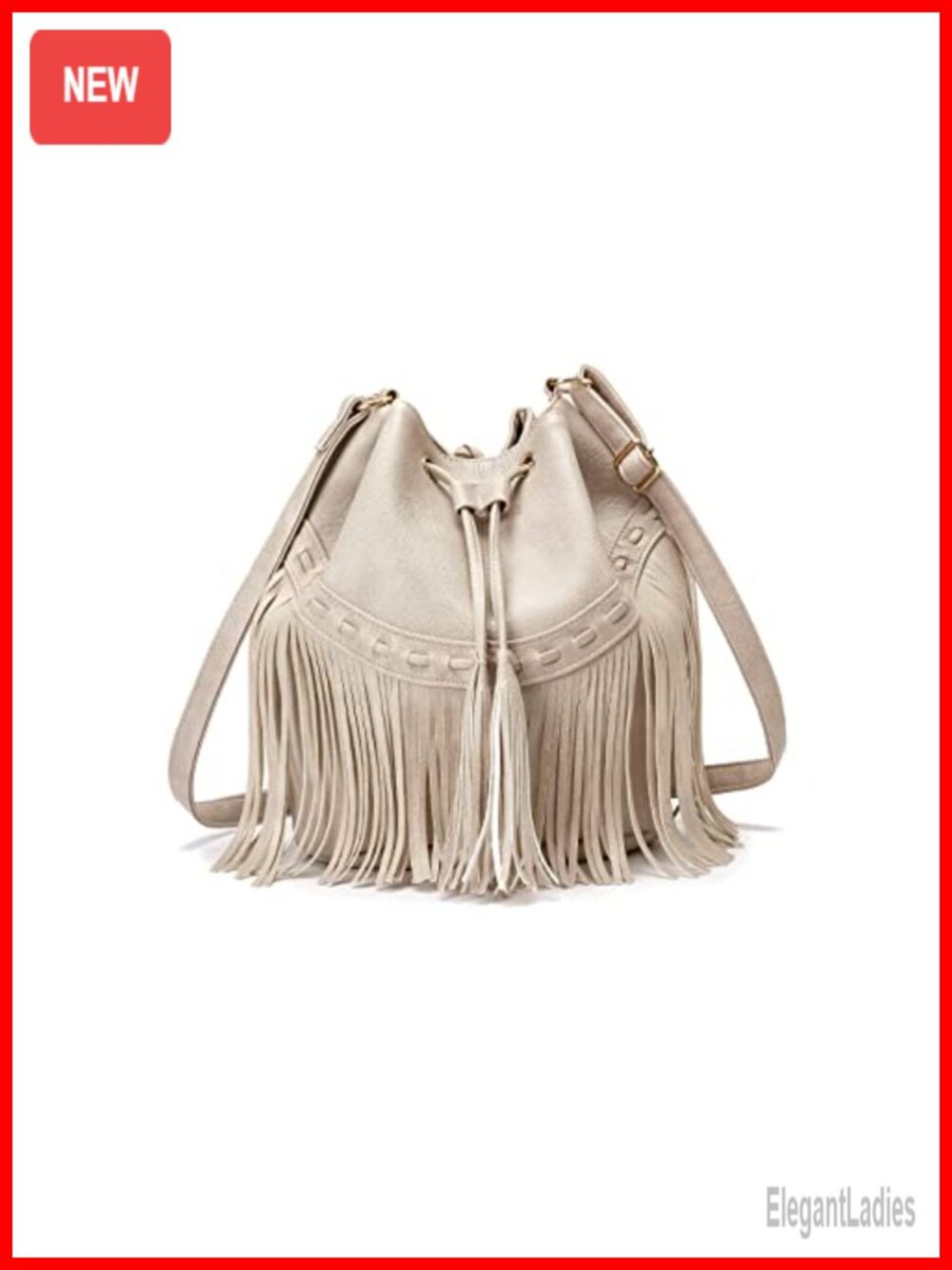 Gladdon Boho Fringe Bucket Bag Crossbody Shoulder Purse